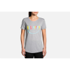 Camiseta Brooks Distance Sleeve Gris Mujer -Fitness comercio camiseta brooks distance sleeve gris mujer