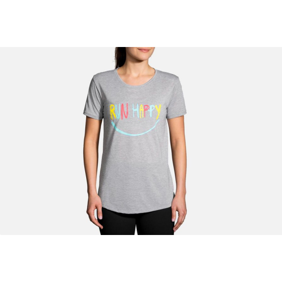 Camiseta Brooks Distance Sleeve Gris Mujer 3 Camiseta Brooks Distance Sleeve Gris Mujer