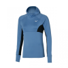 Camiseta Mizuno Active Warm Hood LS Azul Mujer -Fitness comercio camiseta mizuno active warm hood ls azul mujer