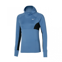 Camiseta Mizuno Active Warm Hood LS Azul Mujer