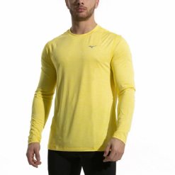 Camiseta Mizuno Impulse Core LS Amarillo Hombre