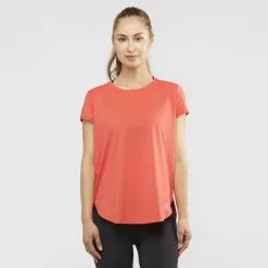 Camiseta Montaña Salomon Comet Breeze Tee Coral Mujer -Fitness comercio camiseta montana salomon comet breeze tee coral mujer 1