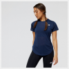Camiseta New Balance Accelerate Short Sleeve Azul Mujer -Fitness comercio camiseta new balance accelerate short sleeve azul mujer