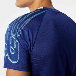 Camiseta New Balance Printed Fast Flight Marino Hombre -Fitness comercio camiseta new balance printed fast flight marino hombre 3