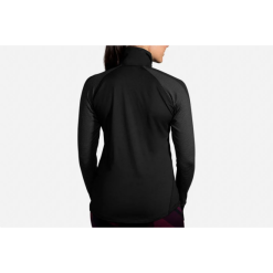 Camiseta Running Brooks Dash 1/2 Cremallera Negra Mujer -Fitness comercio camiseta running brooks dash 12 cremallera negra mujer 1