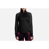 Camiseta Running Brooks Dash 1/2 Cremallera Negra Mujer -Fitness comercio camiseta running brooks dash 12 cremallera negra mujer