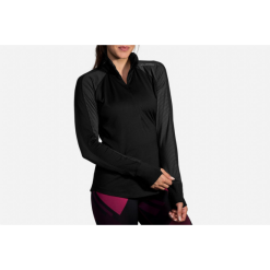 Camiseta Running Brooks Dash 1/2 Cremallera Negra Mujer -Fitness comercio camiseta running brooks dash 12 cremallera negra mujer 3