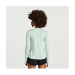 Camiseta Running Saucony Stopwatch Long Sleeve Verde Mujer -Fitness comercio camiseta running saucony stopwatch long sleeve verde mujer 1