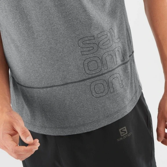 Camiseta Trail Running Salomon Cross Run Gris Hombre 6 Camiseta Trail Running Salomon Cross Run Gris Hombre - Imagen 4