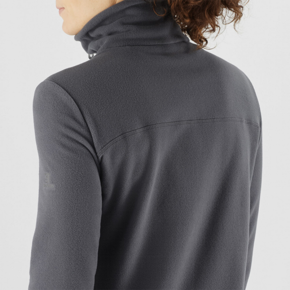 Chaqueta Salomon Essential Cosy Fleece FZ Gris Mujer 6 Chaqueta Salomon Essential Cosy Fleece FZ Gris Mujer - Imagen 4