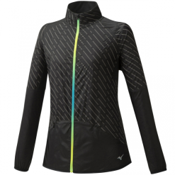 Cortavientos Running Mizuno Premium Reflect Wind Negro Mujer