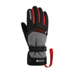 Guantes Esquí Reusch Flash Gore-Tex Negro Rojo Junior