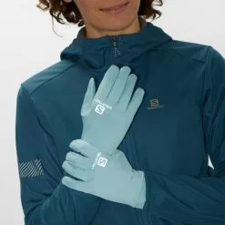 Guantes Running Salomon Agile Warm Glove Azul Claro -Fitness comercio guantes running salomon agile warm glove azul claro 2