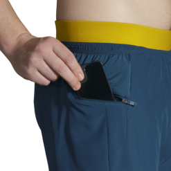 Pantalón Corto Brooks Sherpa 5" 2-in-1 Azul Dorado Hombre -Fitness comercio pantalon corto brooks sherpa 5 2in1 azul dorado hombre 5