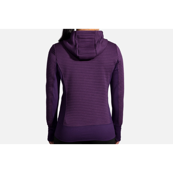 Sudadera Running Brooks Fly-By Hoodie Morado Mujer 4 Sudadera Running Brooks Fly-By Hoodie Morado Mujer - Imagen 2