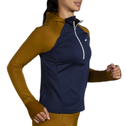 Sudadera Running Brooks Notch Thermal 2.0 Azul Marrón Mujer -Fitness comercio sudadera running brooks notch thermal 20 azul marron mujer 2