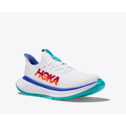 Zapatillas Running Hoka Carbon X 3 Blanco Azul Fuego Hombre -Fitness comercio zapatillas running hoka carbon x 3 blanco azul fuego hombre 1