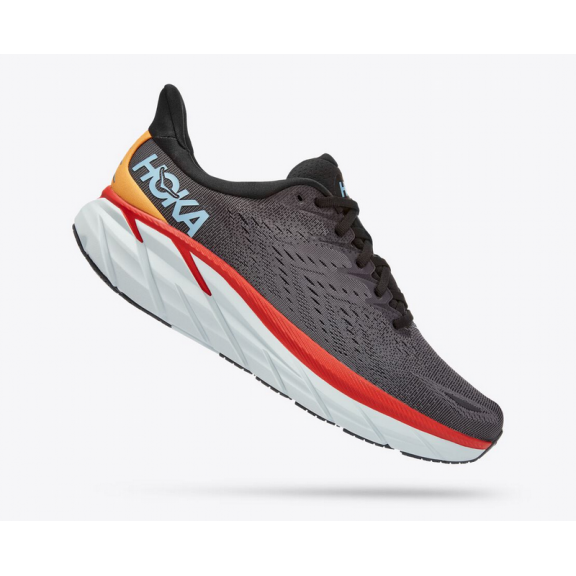 Zapatillas Running Hoka Clifton 8 Antracita Rojo Hombre 5 Zapatillas Running Hoka Clifton 8 Antracita Rojo Hombre - Imagen 3